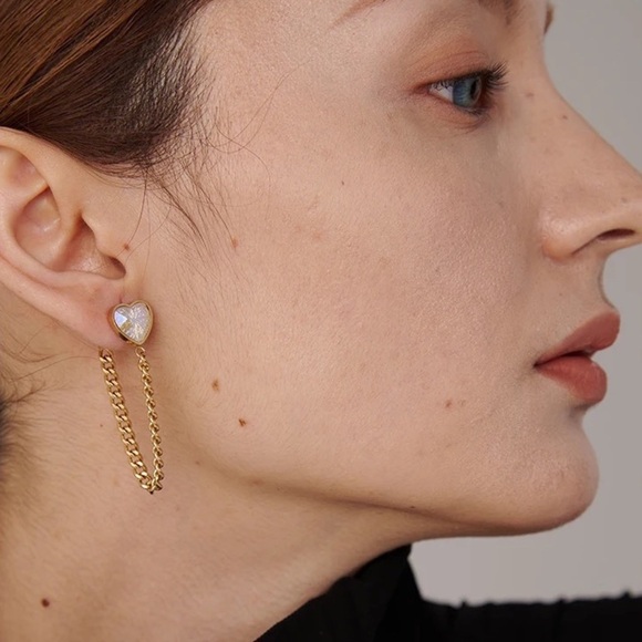 18k Gold Plated Shiny Cubic Zirconia Earrings - Picture 2 of 9